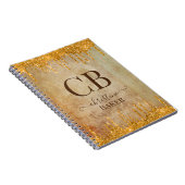 Gold Glitzer Tropfen mit rustikaler Touch Notizblock (Rechte Seite)