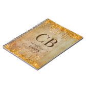 Gold Glitzer Tropfen mit rustikaler Touch Notizblock (Linke Seite)