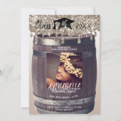 Gold Glitzer Tropfen Modernes Rustikales Abschluss Einladung (Vorderseite)