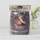 Gold Glitzer Tropfen Modernes Rustikales Abschluss Einladung (Stehend Vorderseite)