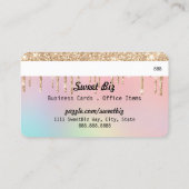 Gold Glitzer Tropfen Ombre Pink Kreditkarte Visitenkarte (Rückseite)