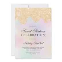 Gold Glitzer Tropfen Perlmutt Foto 16 . Geburtstag