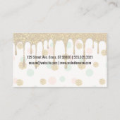 Gold Glitzer Tropfen | Red Kiss | Polka Dots Visitenkarte (Rückseite)