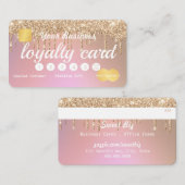 Gold Glitzer Tropfen Rose Rosa Treuhandkredit Visitenkarte (Vorne/Hinten)