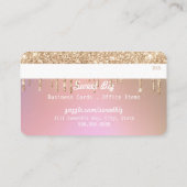 Gold Glitzer Tropfen Rose Rosa Treuhandkredit Visitenkarte (Rückseite)