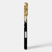Gold Glitzer Tropfen Schwarze Glam Signatur Case-Mate iPhone Hülle (Rückseite / Rechts)