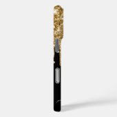 Gold Glitzer Tropfen Schwarze Glam Signatur Case-Mate iPhone Hülle (Rückseite / Rechts)