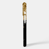 Gold Glitzer Tropfen Schwarze Glam Signatur Case-Mate iPhone Hülle (Rückseite / Links)
