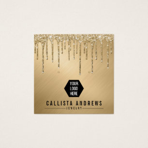 Gold Glitzer Tropfens Logo-Werbekarte