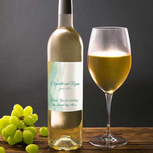 Gold Glitzer Türkisches Wasser Weinetikett