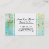 *~* Gold Glitzer Türkisfarben Abstrakte Pastete Mo Visitenkarte (Rückseite)
