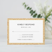 Gold Glitzer | UAWG | RSVP Karte (Stehend Vorderseite)
