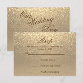 Gold Glitzer - UAWG RSVP Karte (Vorne/Hinten)