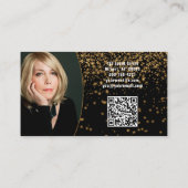 Gold-Glitzer über den QR-Code des Fotos Visitenkarte (Rückseite)