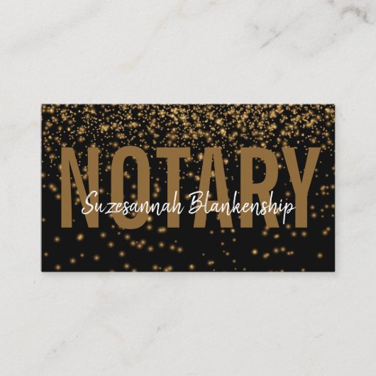 Gold Glitzer über schwarz angepasster QR-Code Nota Visitenkarte (Vorderseite)