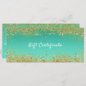 Gold Glitzer und Aquamarines Aqua Glam Geschenkgut (Vorne/Hinten)