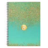 Gold Glitzer und Aquamarines Aqua Glam Glamour Mon Notizblock (Vorderseite)