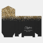 Gold Glitzer und Black 16 . Geburtstag Geschenkschachtel (Ungefaltet)