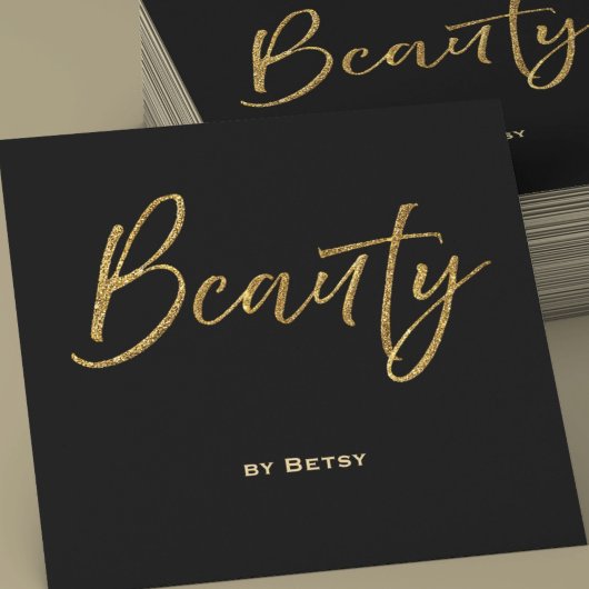 Gold Glitzer und Black Beauty Business Card