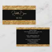 Gold Glitzer und Black Business Card Rabattkarte (Vorne/Hinten)