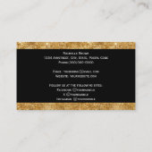 Gold Glitzer und Black Business Card Rabattkarte (Rückseite)