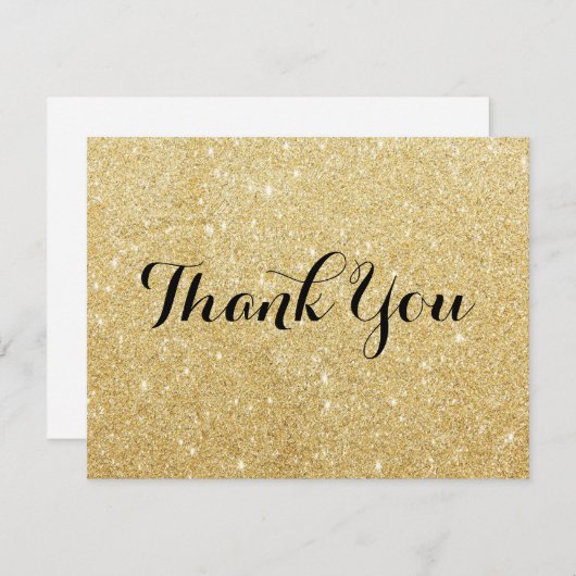 Gold Glitzer und Black Danke Card (Vorne/Hinten)