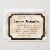 Gold Glitzer und Black VIP Event Ticket Einladung (Rückseite)