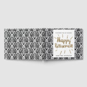 Gold Glitzer und Damask Happy Retirement Gästebuch (Voll)