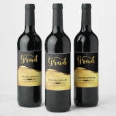 Gold-Glitzer und Damask Weinetikett (Flaschen)