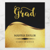 Gold-Glitzer und Damask Weinetikett (Einzelnes Label)