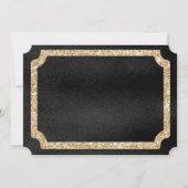 Gold Glitzer und Diamanten auf Black VIP Ticket Einladung (Rückseite)