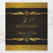 Gold Glitzer und Dividende Weinetikett (Einzelnes Label)