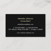 Gold Glitzer und Elegante Gold und Silber Visitenkarte (Rückseite)