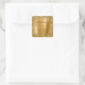 Gold Glitzer und Foil dieses Getränk gehört zu Quadratischer Aufkleber (Tasche)