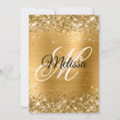 Gold Glitzer und Foil Sweet 16 Extravagant Monogra Einladung (Rückseite)