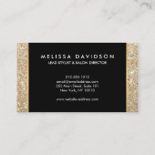 Gold Glitzer und Glamour Beauty Business Card Visitenkarte (Rückseite)