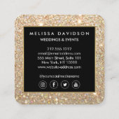 Gold Glitzer und Glamour Beauty Quadratische Visitenkarte (Rückseite)