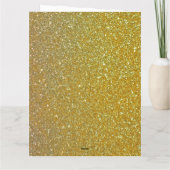 Gold-Glitzer und glitzerndes Schwarzes Monogramm f Karte (Rückseite)