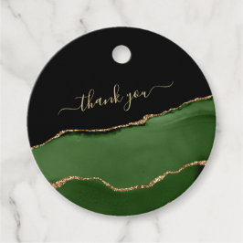 Gold Glitzer und Green Agate Geschenkanhänger