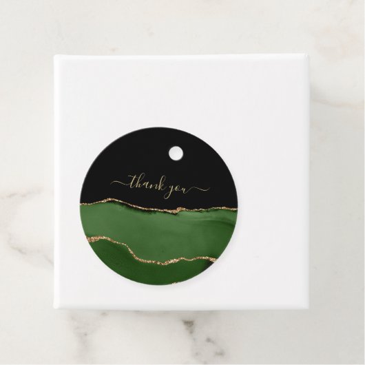 Gold Glitzer und Green Agate Geschenkanhänger (Beispiel)