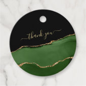 Gold Glitzer und Green Agate Geschenkanhänger (Vorderseite)