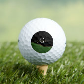 Gold-Glitzer und Green-Agate-Monogramm Golfball (Insitu T-Shirt)