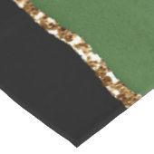 Gold-Glitzer und Green-Agate-Monogramm Großer Tischläufer (Ecke)