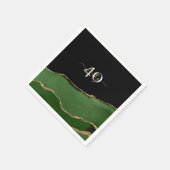 Gold-Glitzer und Green-Agate-Monogramm Serviette (Ecke)