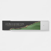 Gold-Glitzer und Green-Agate-Monogramm Türschild (Vorderseite )