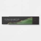 Gold-Glitzer und Green-Agate-Monogramm Türschild (Vorderseite )