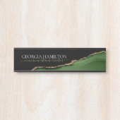 Gold-Glitzer und Green-Agate-Monogramm Türschild (Vorderseite )