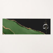 Gold-Glitzer und Green-Agate-Monogramm Yogamatte (Vorderseite (Horizontal))