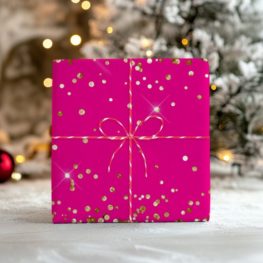 Gold Glitzer und Hot Pink Geschenkpapier Set