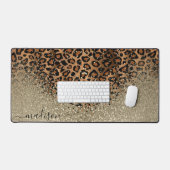 Gold-Glitzer und Leopard-Muster - Individualisiere Schreibtischunterlage (Tastatur & Maus)